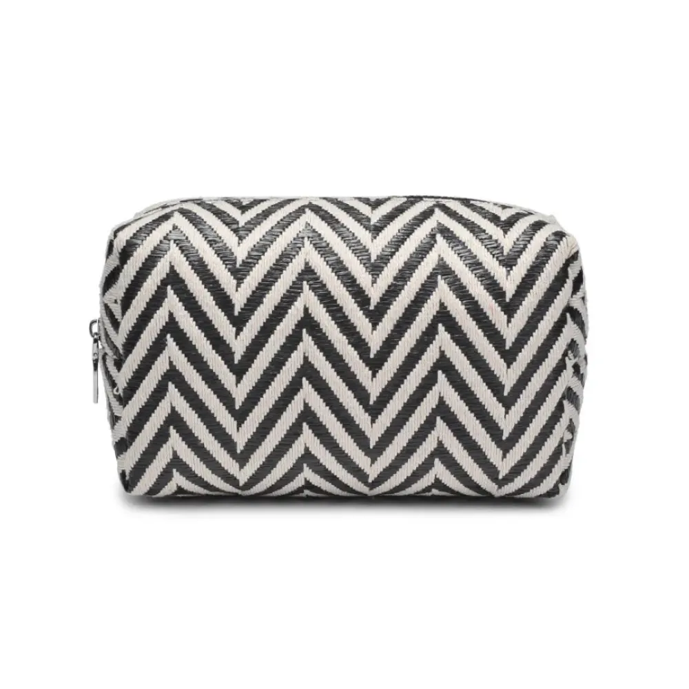 Make-up Bags & Pouches^Urban Expressions Chevron Chic Cosmetic Pouch BlackWhite