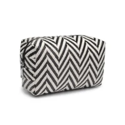 Make-up Bags & Pouches^Urban Expressions Chevron Chic Cosmetic Pouch BlackWhite