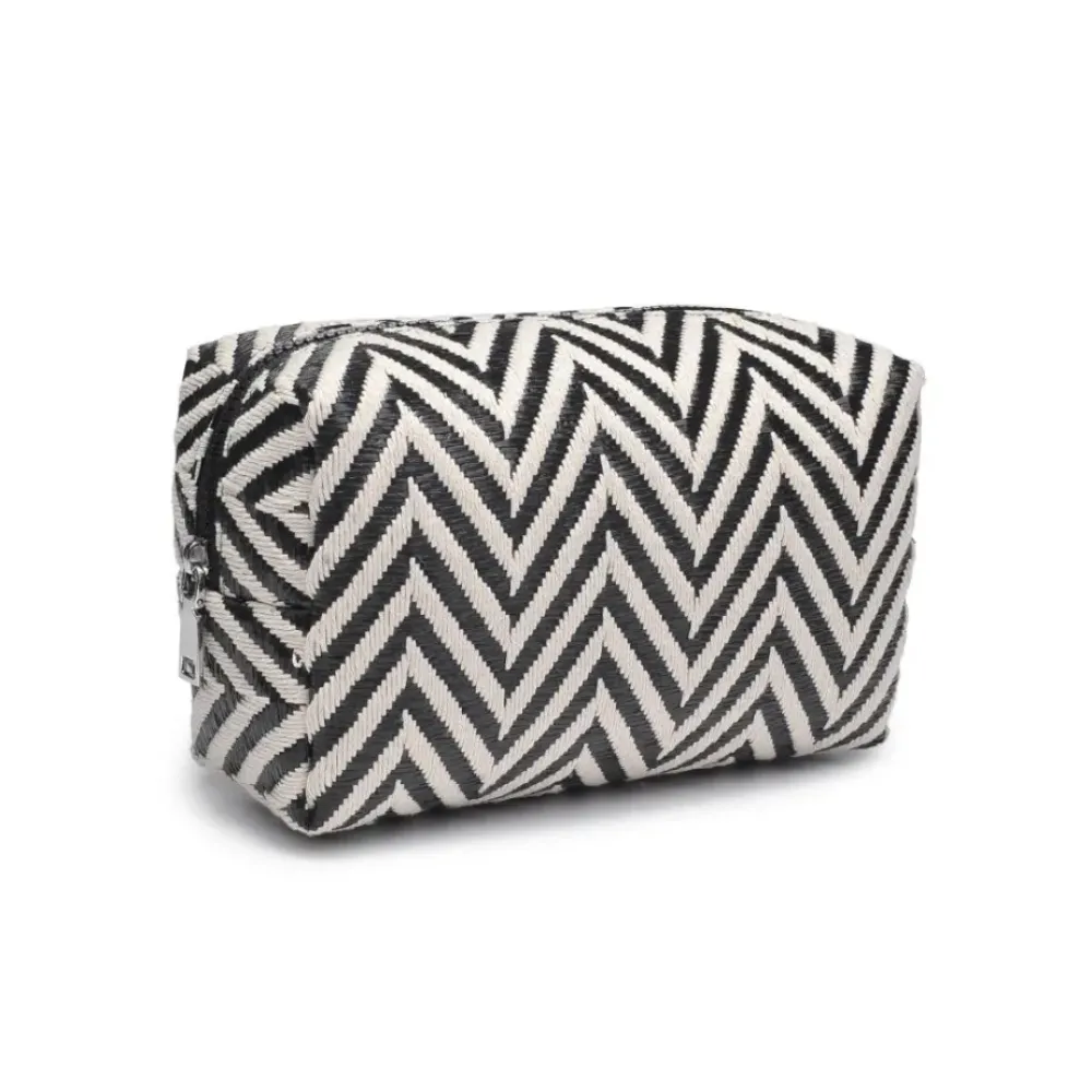 Make-up Bags & Pouches^Urban Expressions Chevron Chic Cosmetic Pouch BlackWhite