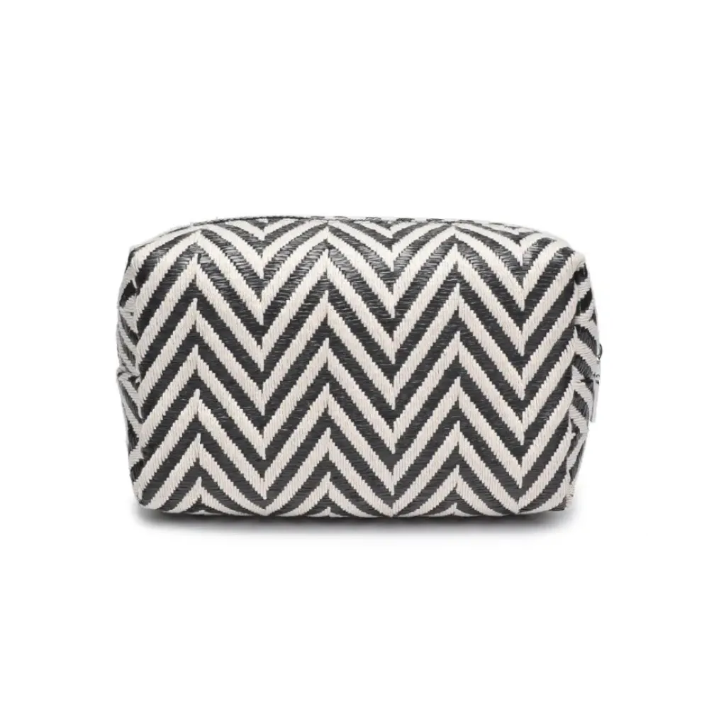 Make-up Bags & Pouches^Urban Expressions Chevron Chic Cosmetic Pouch BlackWhite