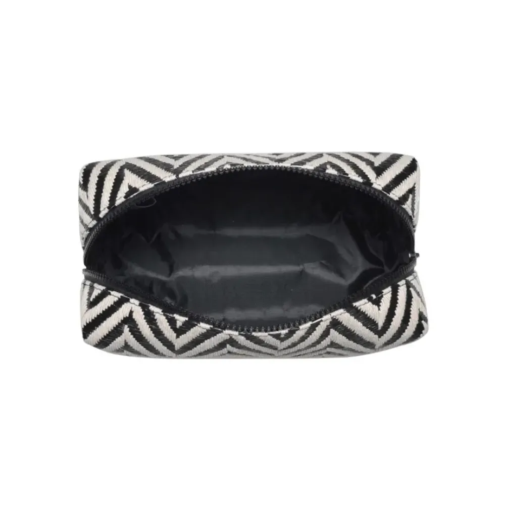 Make-up Bags & Pouches^Urban Expressions Chevron Chic Cosmetic Pouch BlackWhite