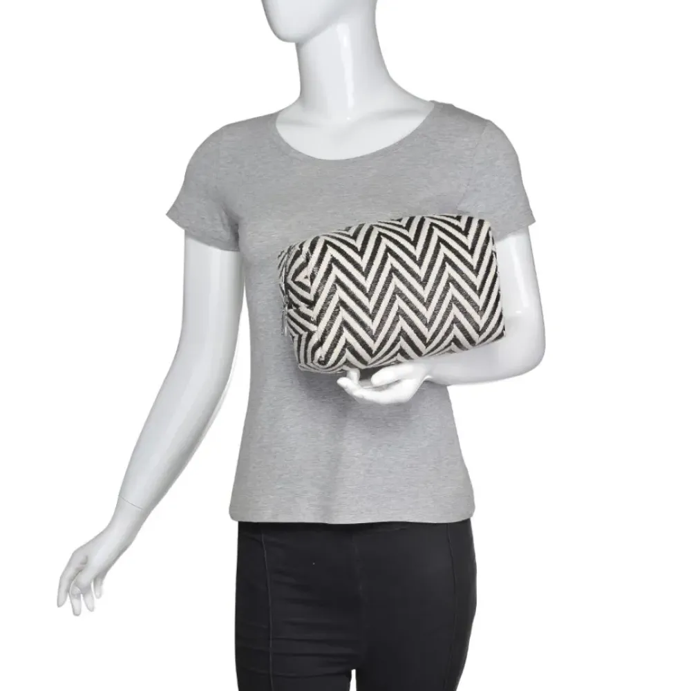 Make-up Bags & Pouches^Urban Expressions Chevron Chic Cosmetic Pouch BlackWhite