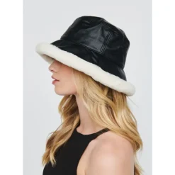 Hats^Urban Expressions Faux Fur Trimmed Bucket Hat Bucket Hat Black