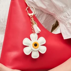 Bag Charms & Keychains^Urban Expressions Floral Keychain Charm White