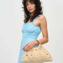 Clutches^Urban Expressions Harper - Straw Studded Evening Bag