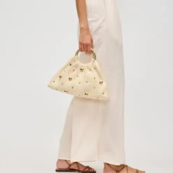 Clutches^Urban Expressions Harper - Straw Studded Evening Bag
