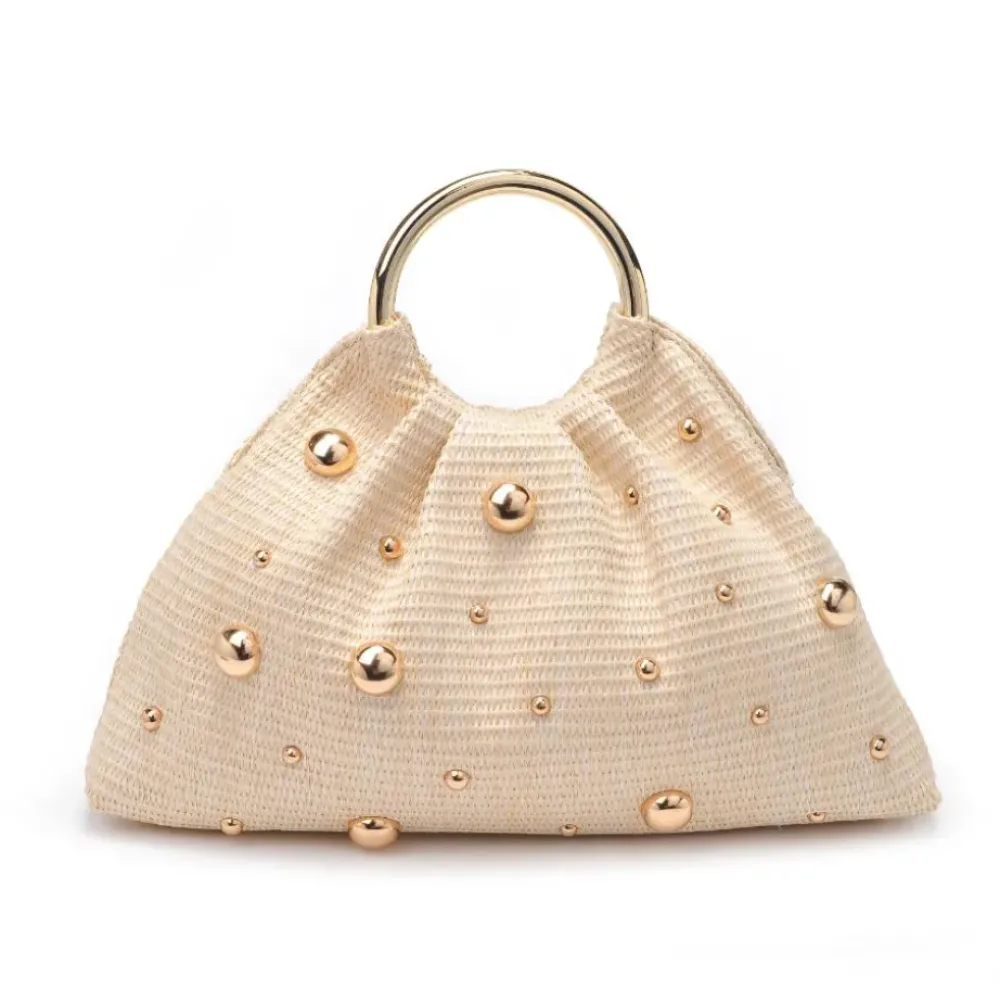 Clutches^Urban Expressions Harper - Straw Studded Evening Bag
