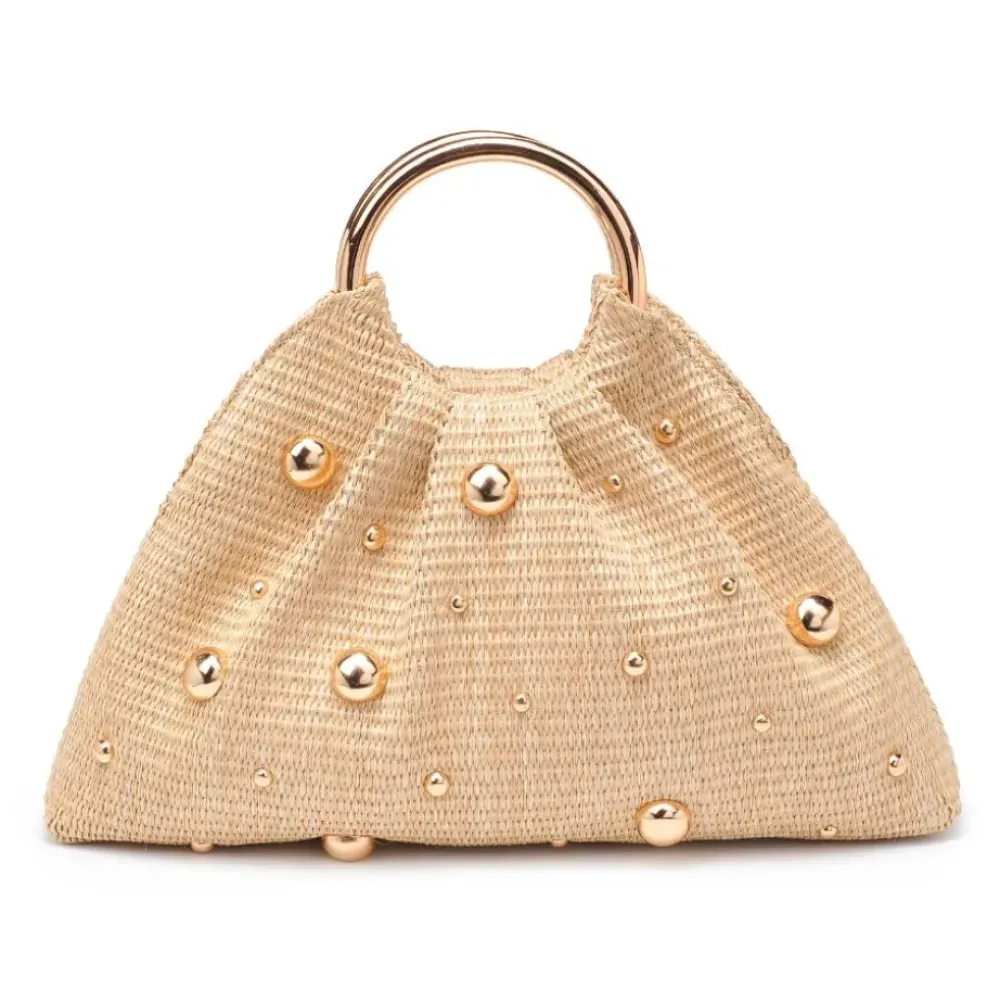 Clutches^Urban Expressions Harper - Straw Studded Evening Bag
