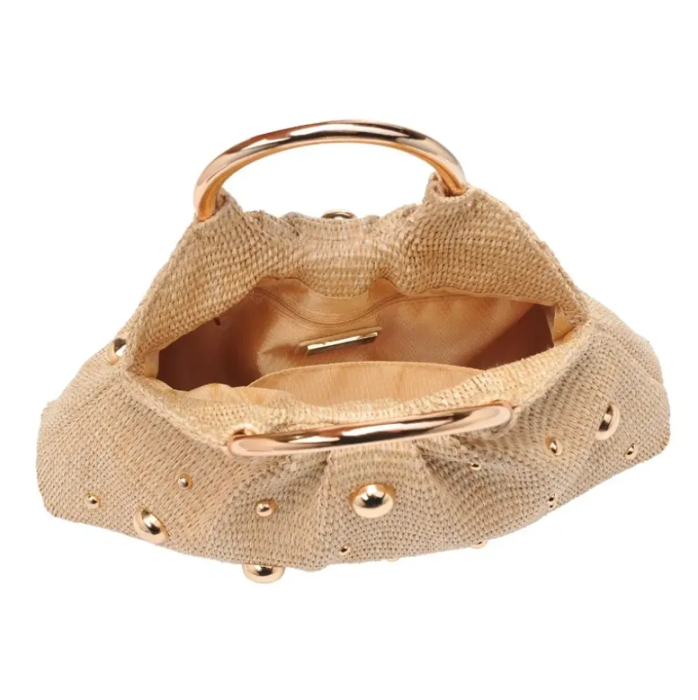 Clutches^Urban Expressions Harper - Straw Studded Evening Bag