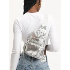 Slings^Urban Expressions Sid Sling Backpack Silver