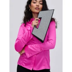 Clutches^Urban Expressions Zinc Evening Bag SilverBlack